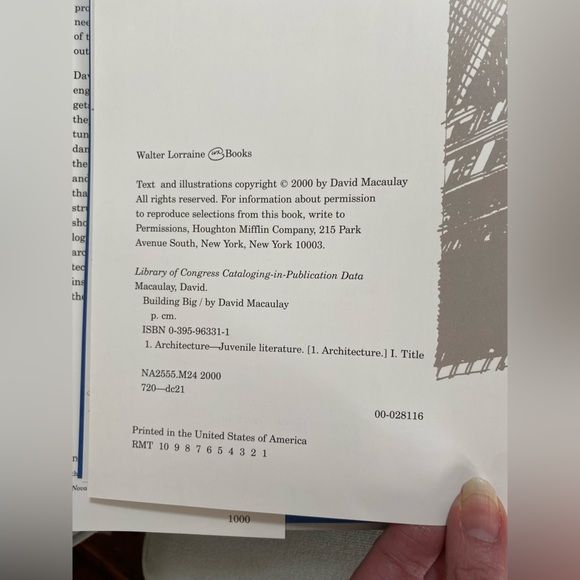 Autographaphed book “Building Big” by, David Macaulay companion to PBS series ￼ - Picture 11 of 16